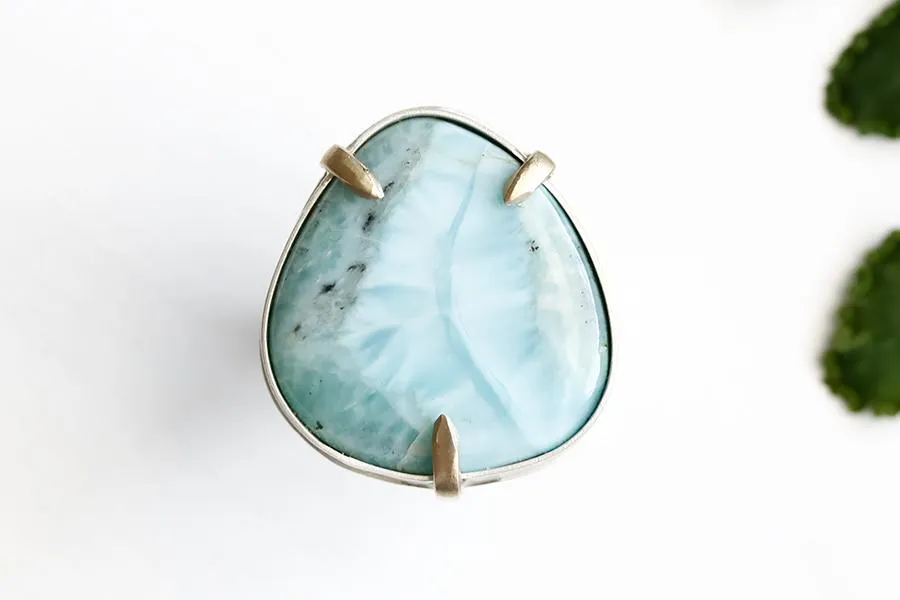 Mixed Metals Larimar Ring