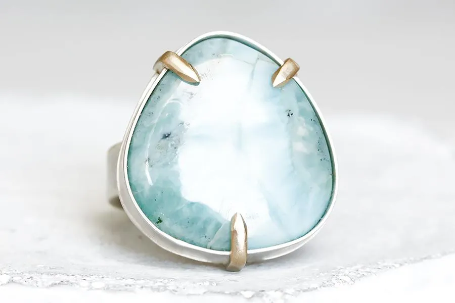 Mixed Metals Larimar Ring