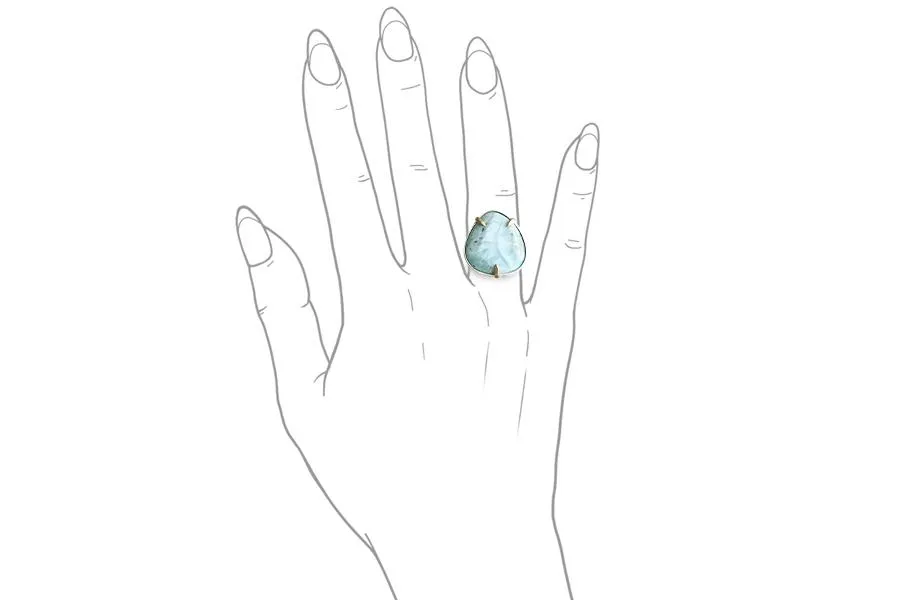 Mixed Metals Larimar Ring