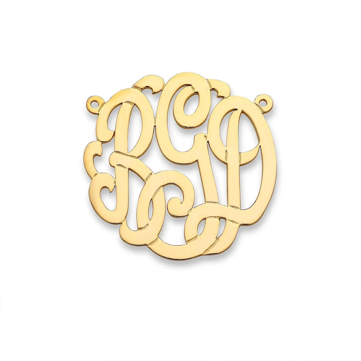 Monogram Gold Necklace Classic Script Small