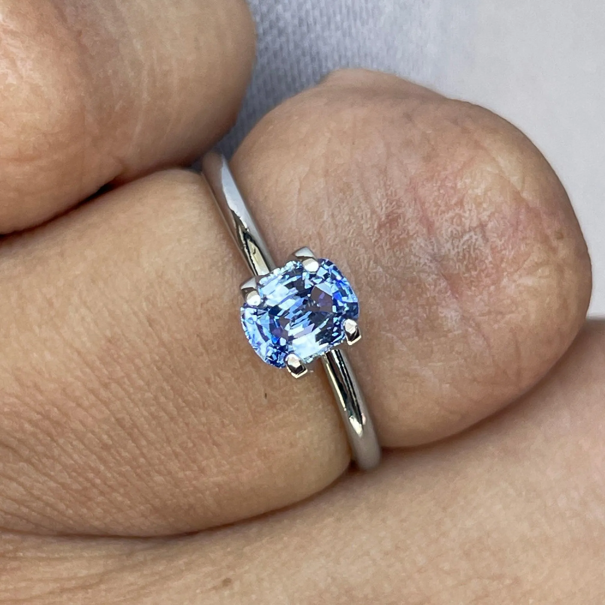 Natural Blue sapphire Cushion cut, sky Blue sapphire 0.74 crt, Loose Gemstone