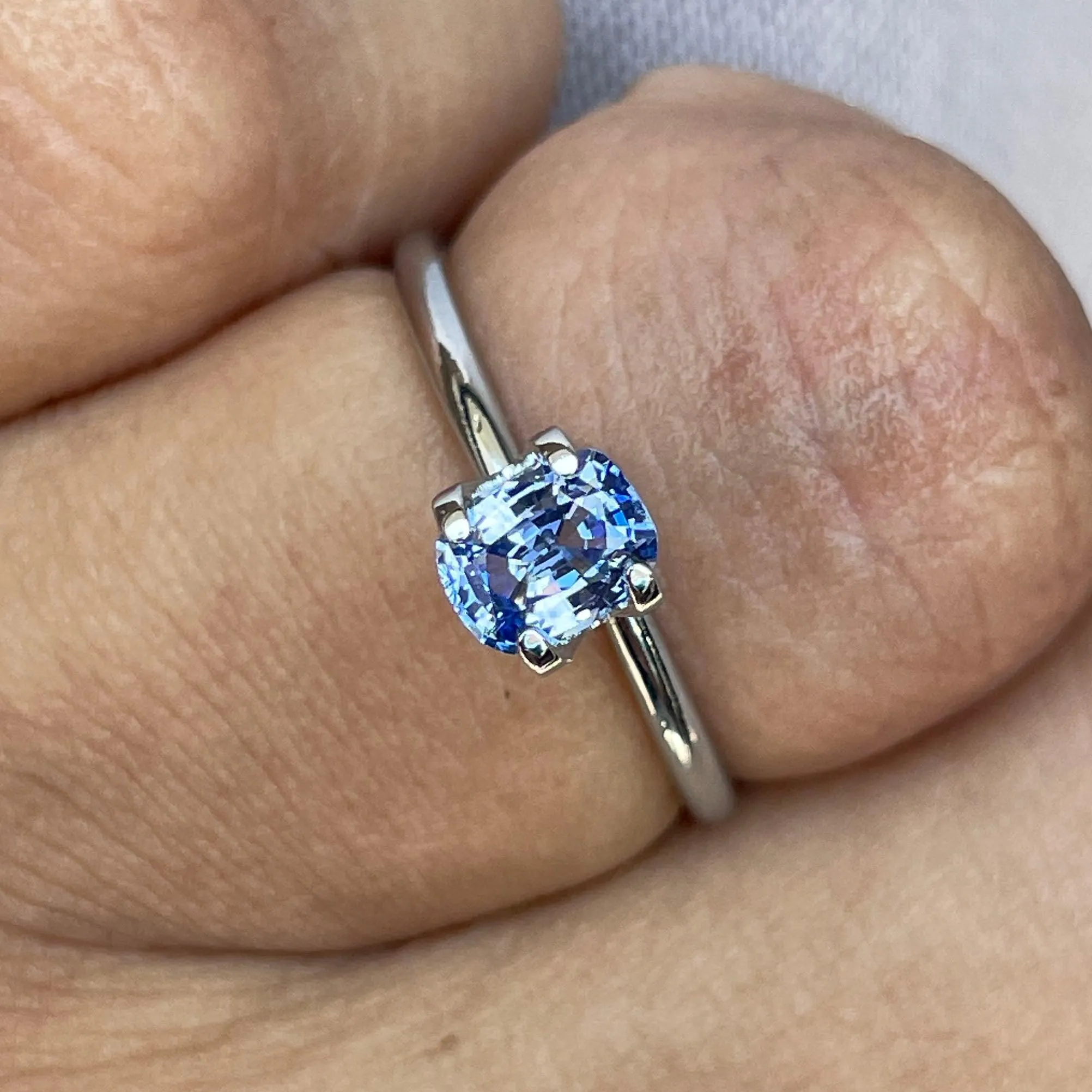 Natural Blue sapphire Cushion cut, sky Blue sapphire 0.74 crt, Loose Gemstone