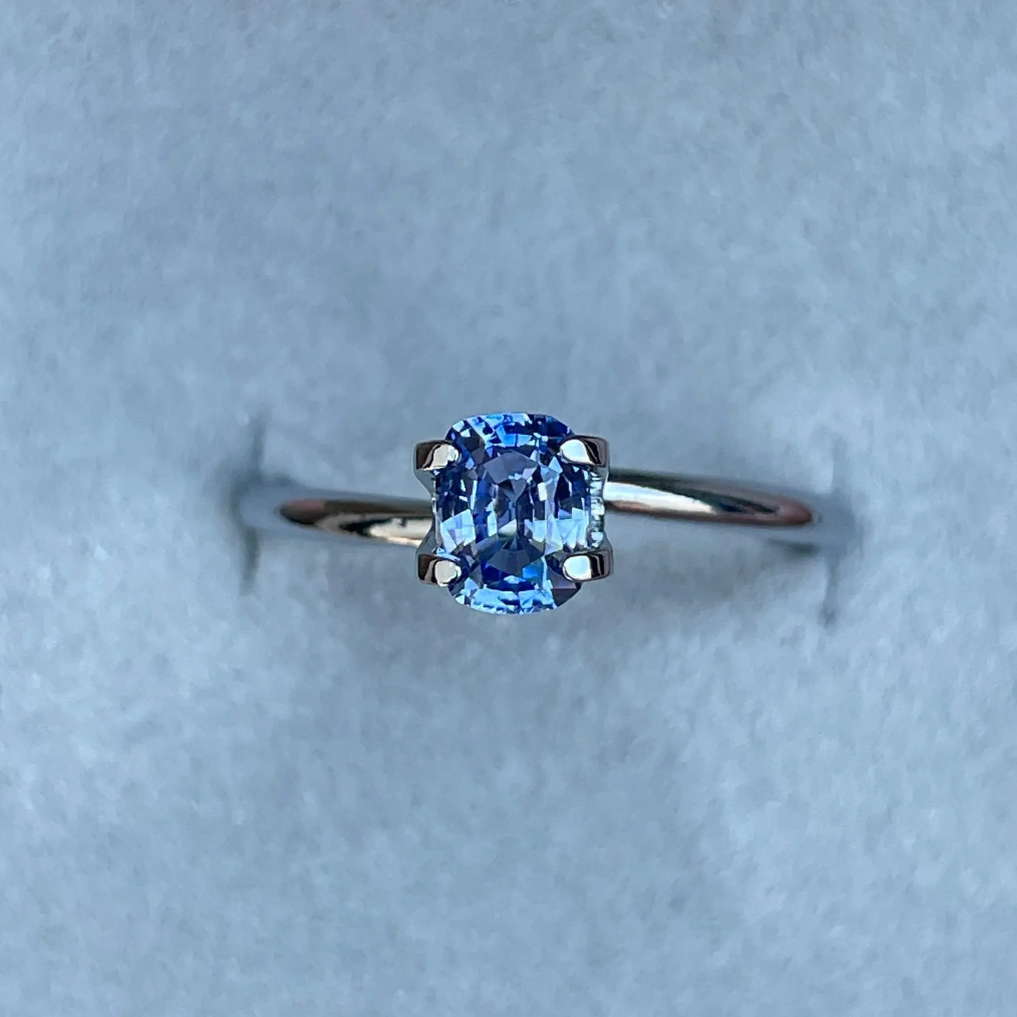 Natural Blue sapphire Cushion cut, sky Blue sapphire 0.74 crt, Loose Gemstone