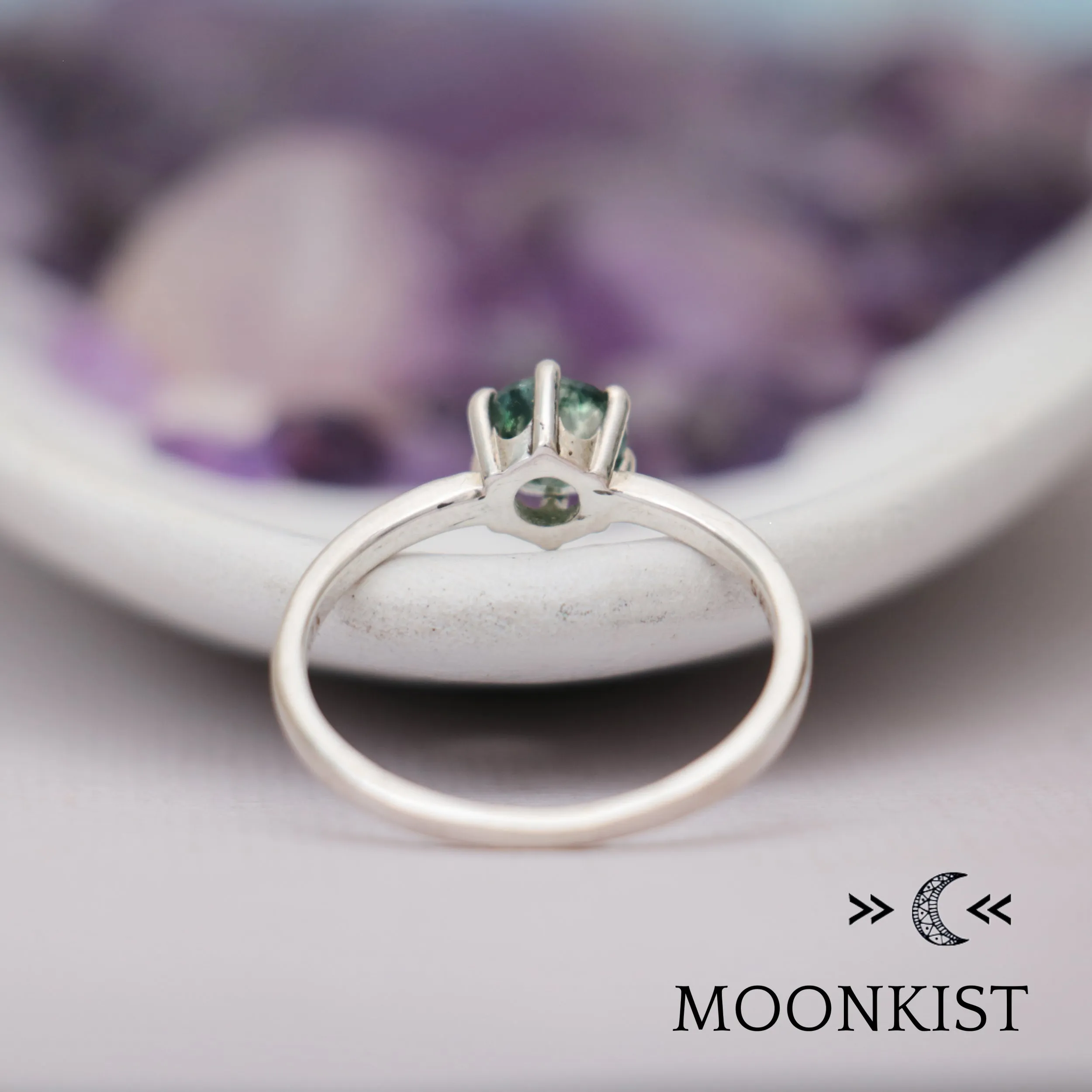 Natural Moss Agate Classic Solitaire | Moonkist Designs