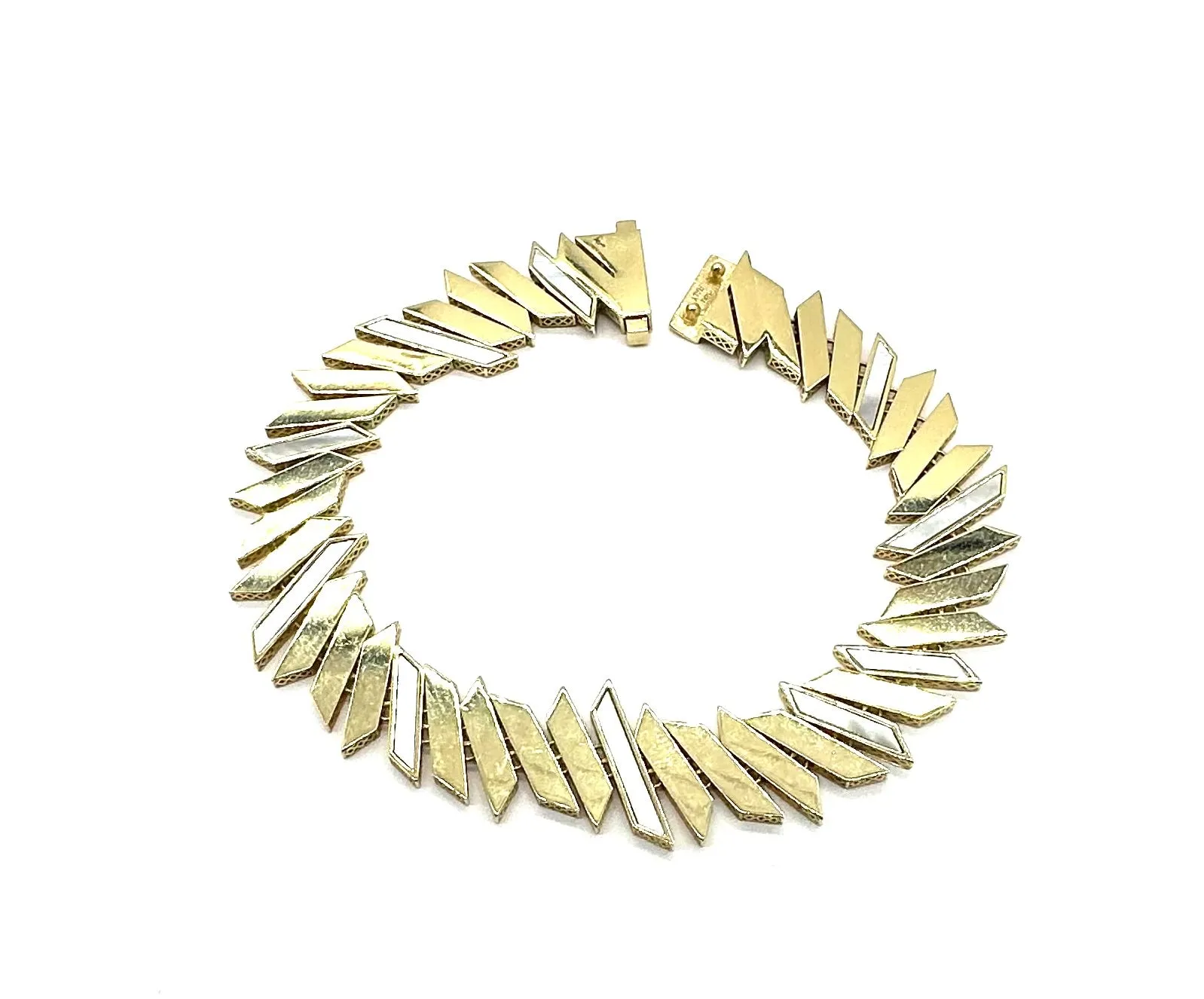 New Mother of Pearl Gold Shard Link Bracelet