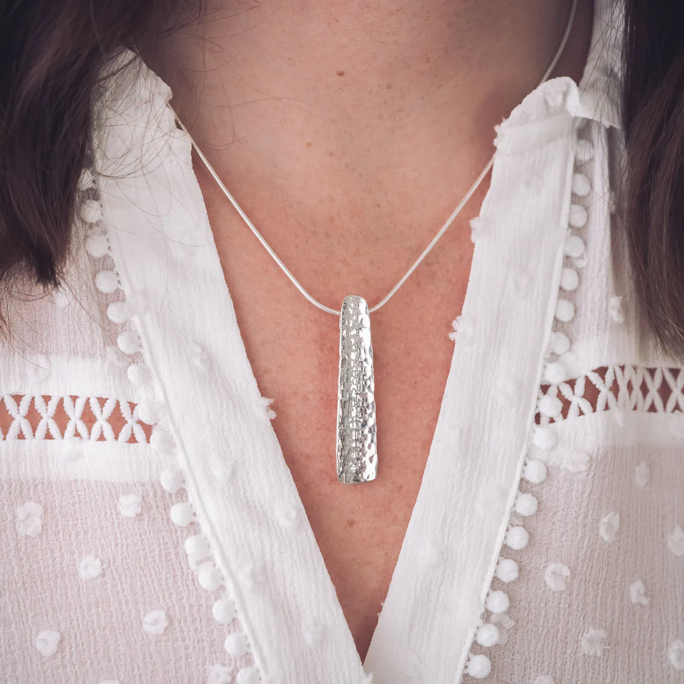 Nicole Ingot Silver Pendant Necklace