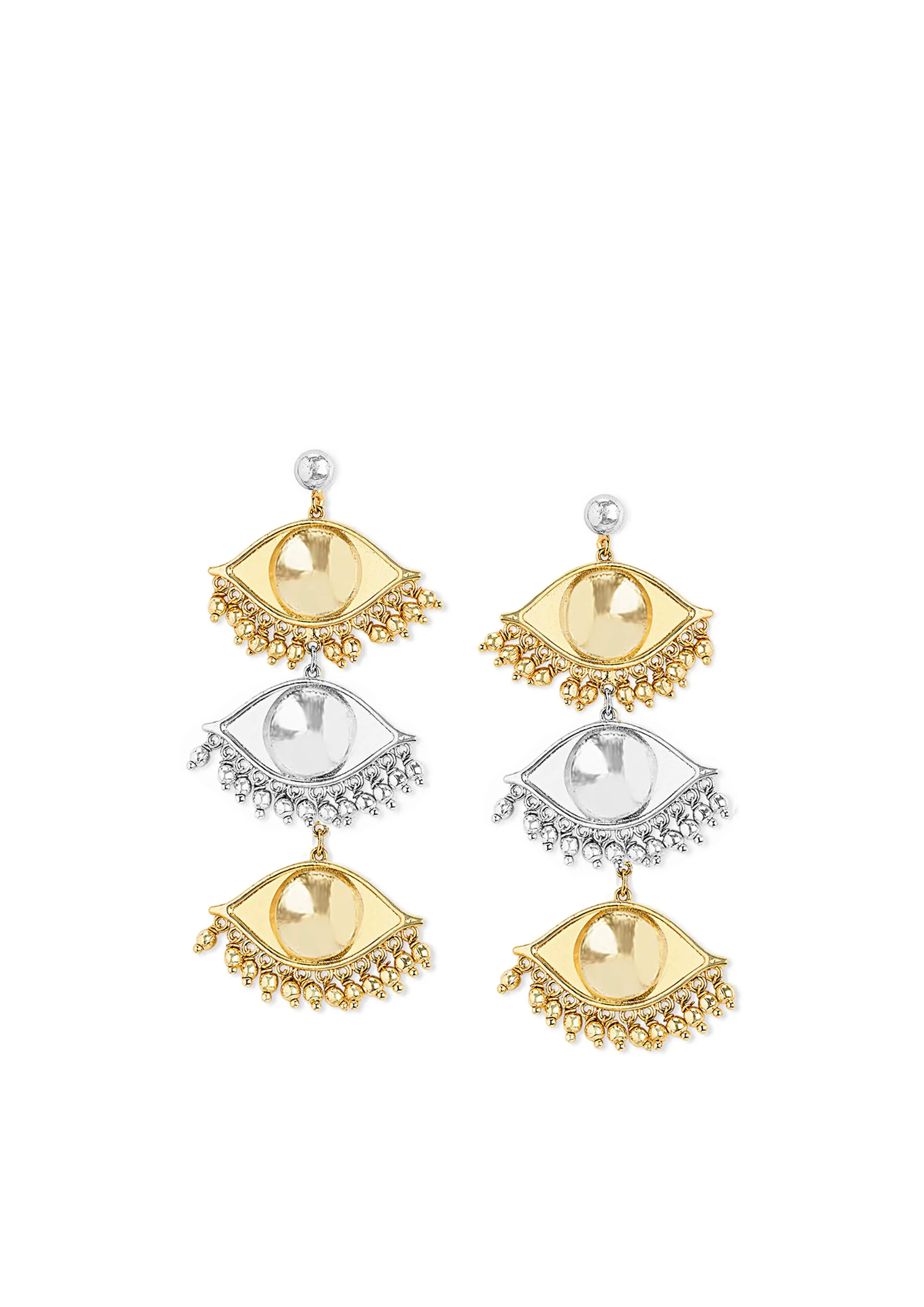 No Nazar Gold Silver Earrings