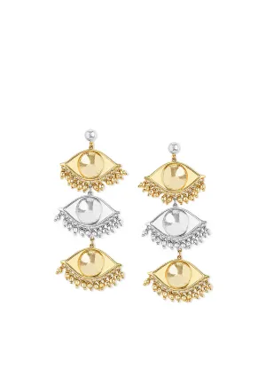 No Nazar Gold Silver Earrings