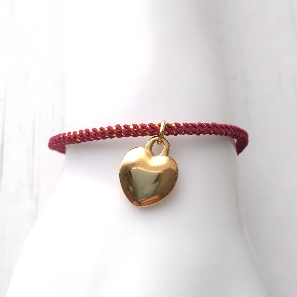 Olivia 2 Heart Metallic Cord Slider Bracelet