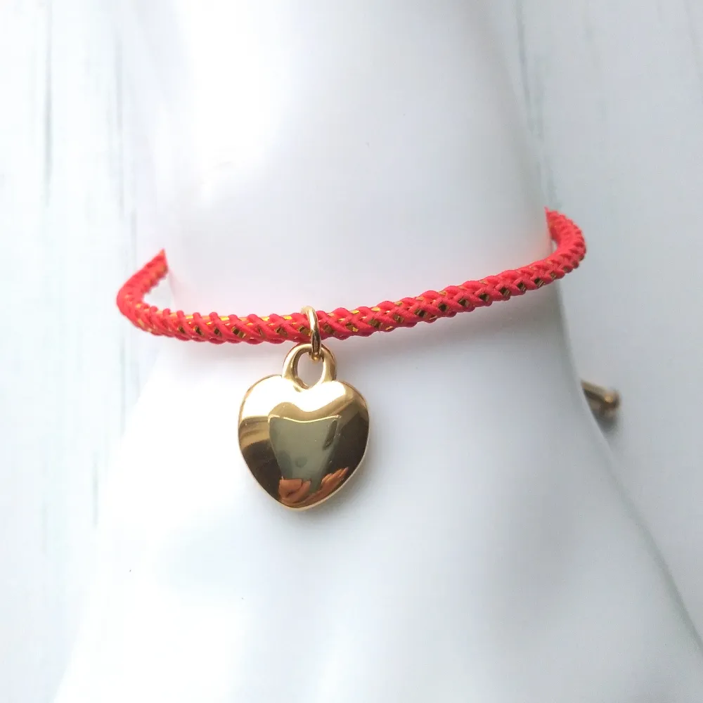 Olivia 2 Heart Metallic Cord Slider Bracelet