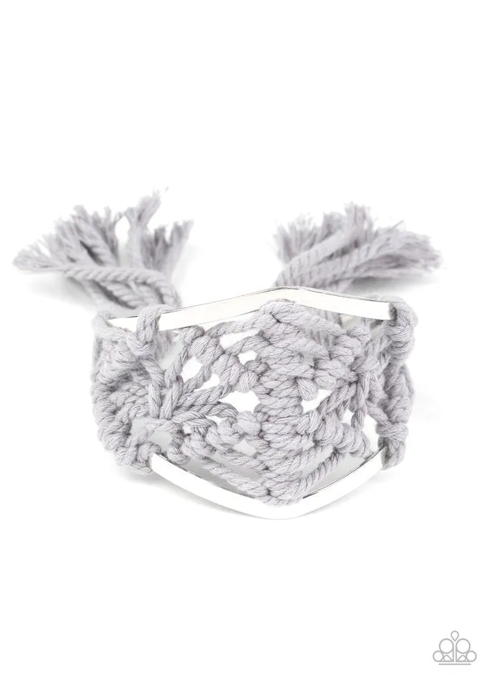 Paparazzi Bracelet ~ Macrame Mode - Silver