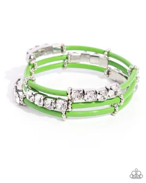 Paparazzi Certainly Coiled - Green Bracelet