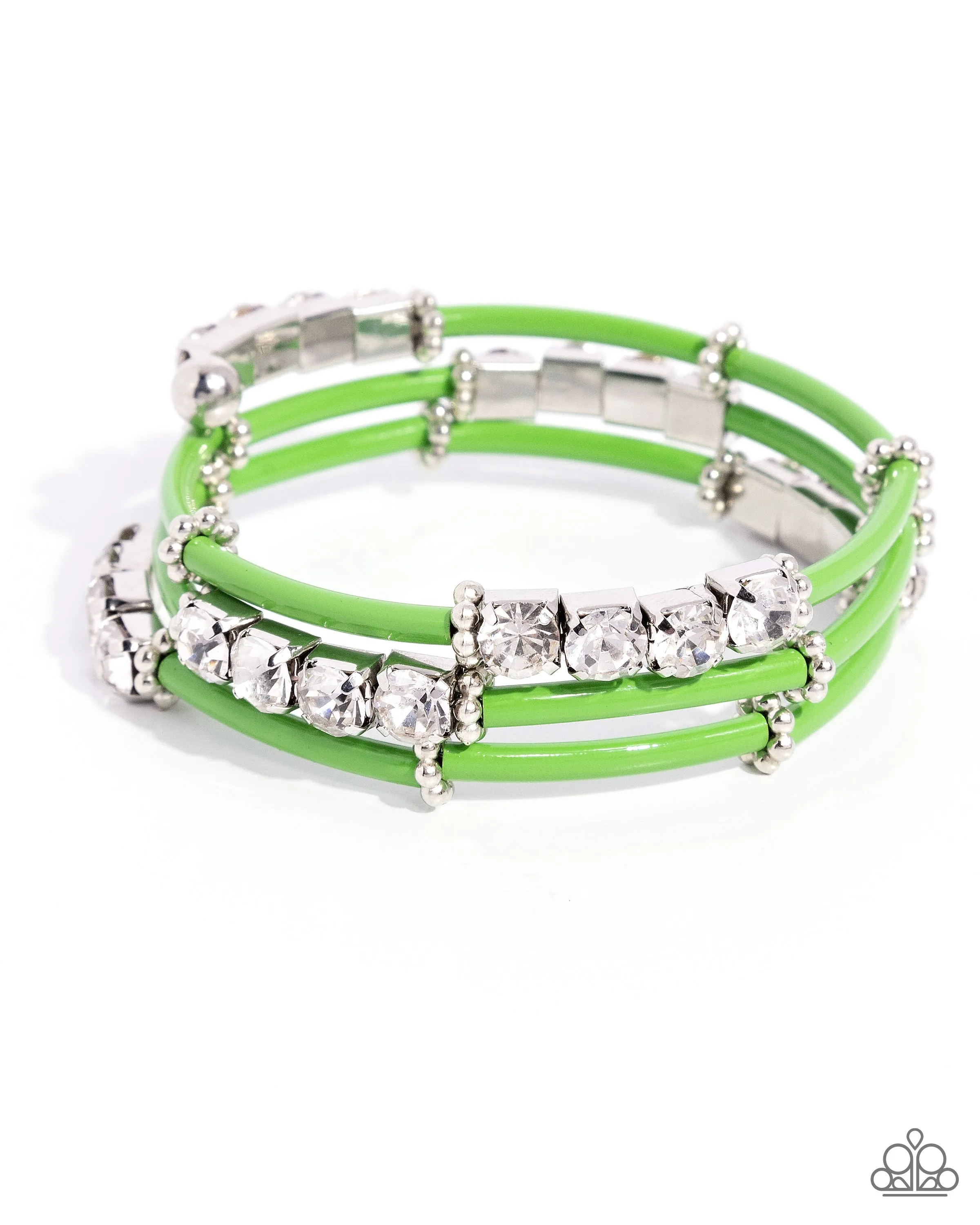 Paparazzi Certainly Coiled - Green Bracelet