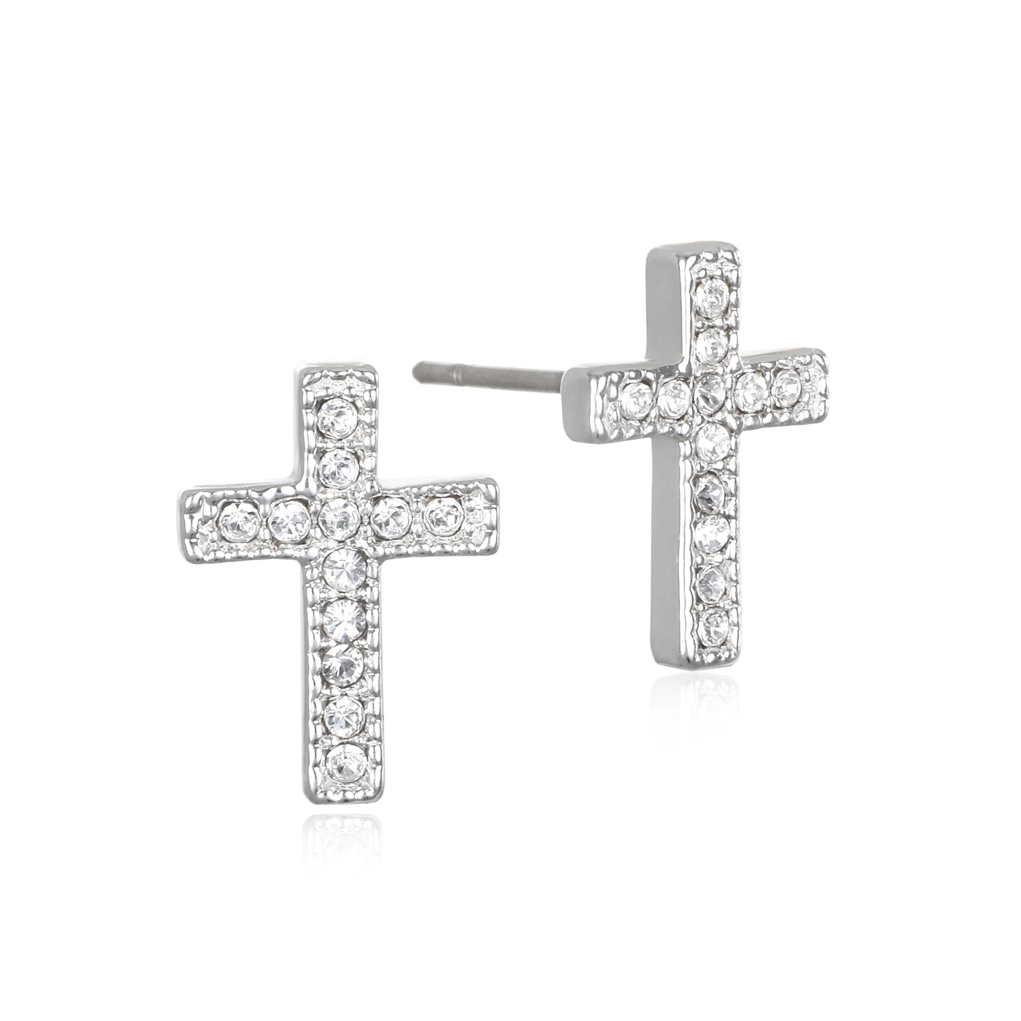 Pavé  Cross Stud Earrings