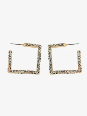 Pave Square Hoop