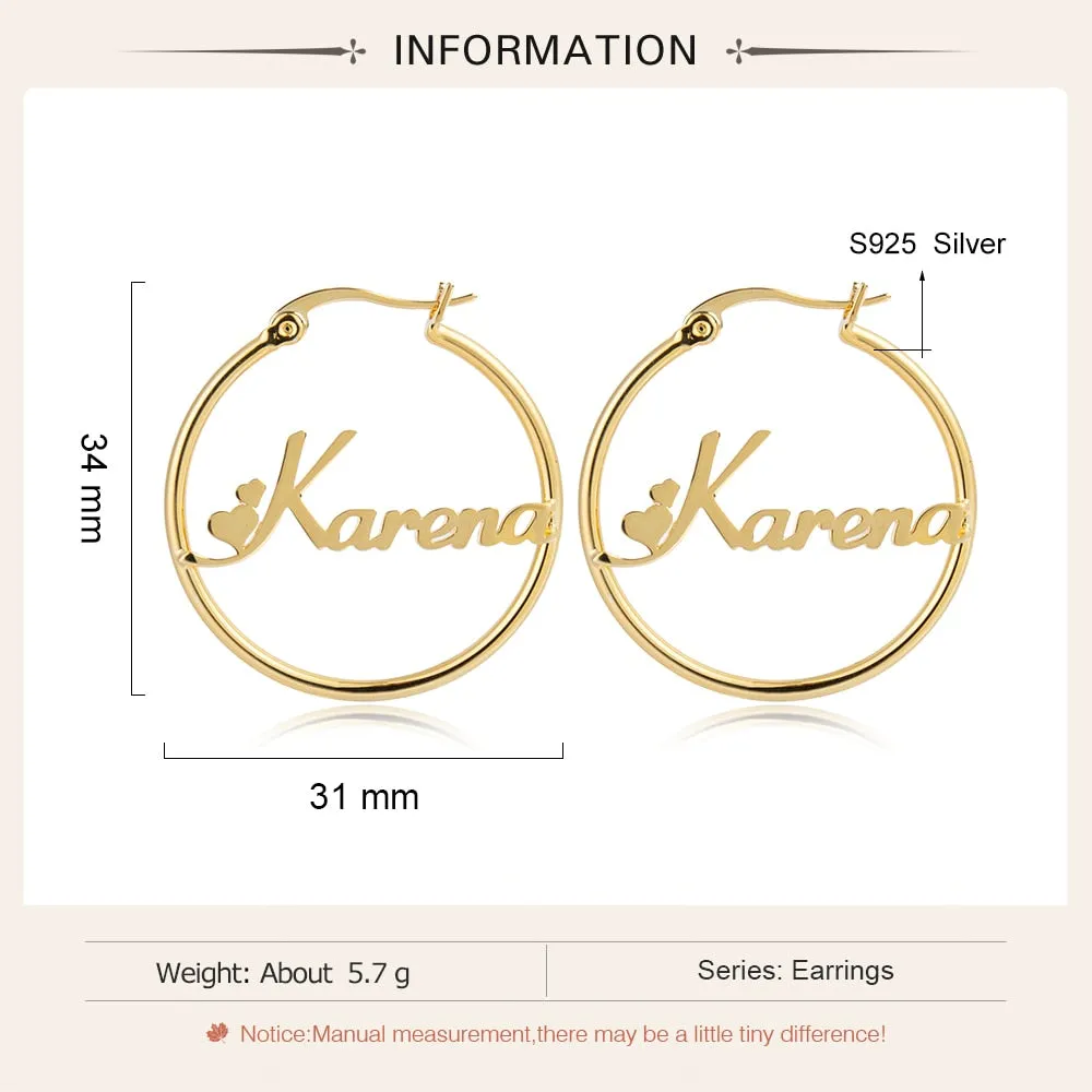 Personalized Name Hoop Earrings