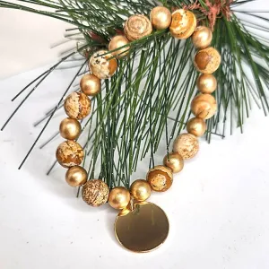 Picture Jasper & Wood Stretch Bracelet