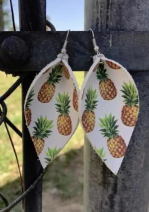 Pineapple JoJo Handcrafted Leather Earrings