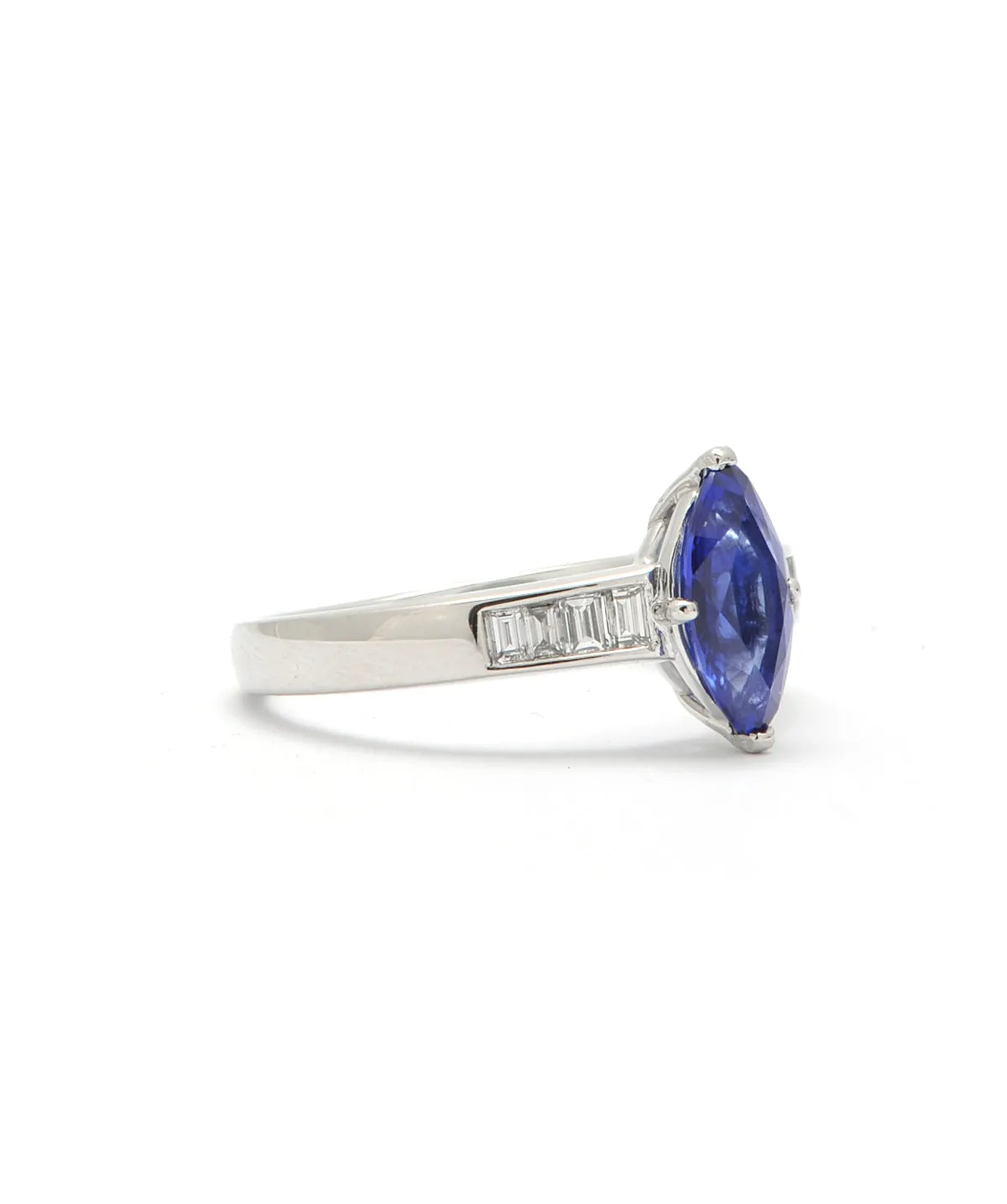 Platinum Diamond and Sapphire Ring