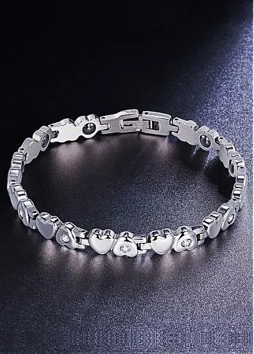 Popular AAA Zircon, Platinum, Heart Alloy Bracelet