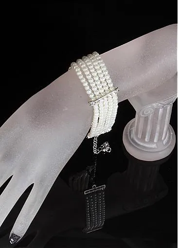 Popular Bracelets With Rhinestones & Pearls Captivating Alloy