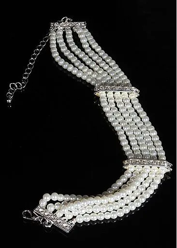 Popular Bracelets With Rhinestones & Pearls Captivating Alloy