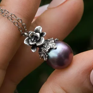 Purple Edison Pearl Silver Pendant