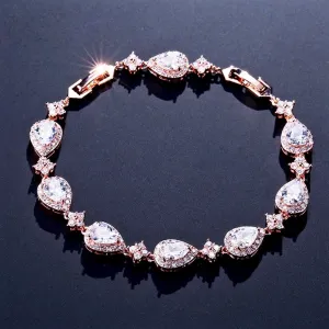 "Kay" - Cubic Zirconia Bridal Bracelet - Available in Silver, Rose Gold and Yellow Gold