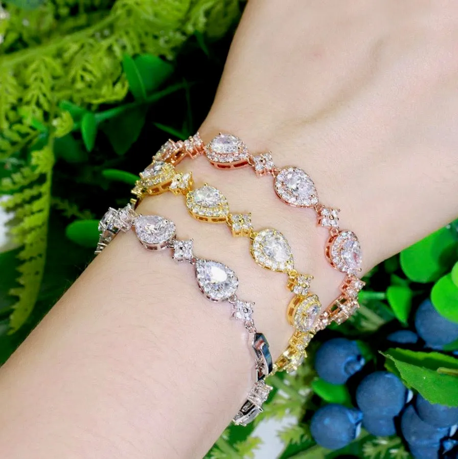 "Kay" - Cubic Zirconia Bridal Bracelet - Available in Silver, Rose Gold and Yellow Gold