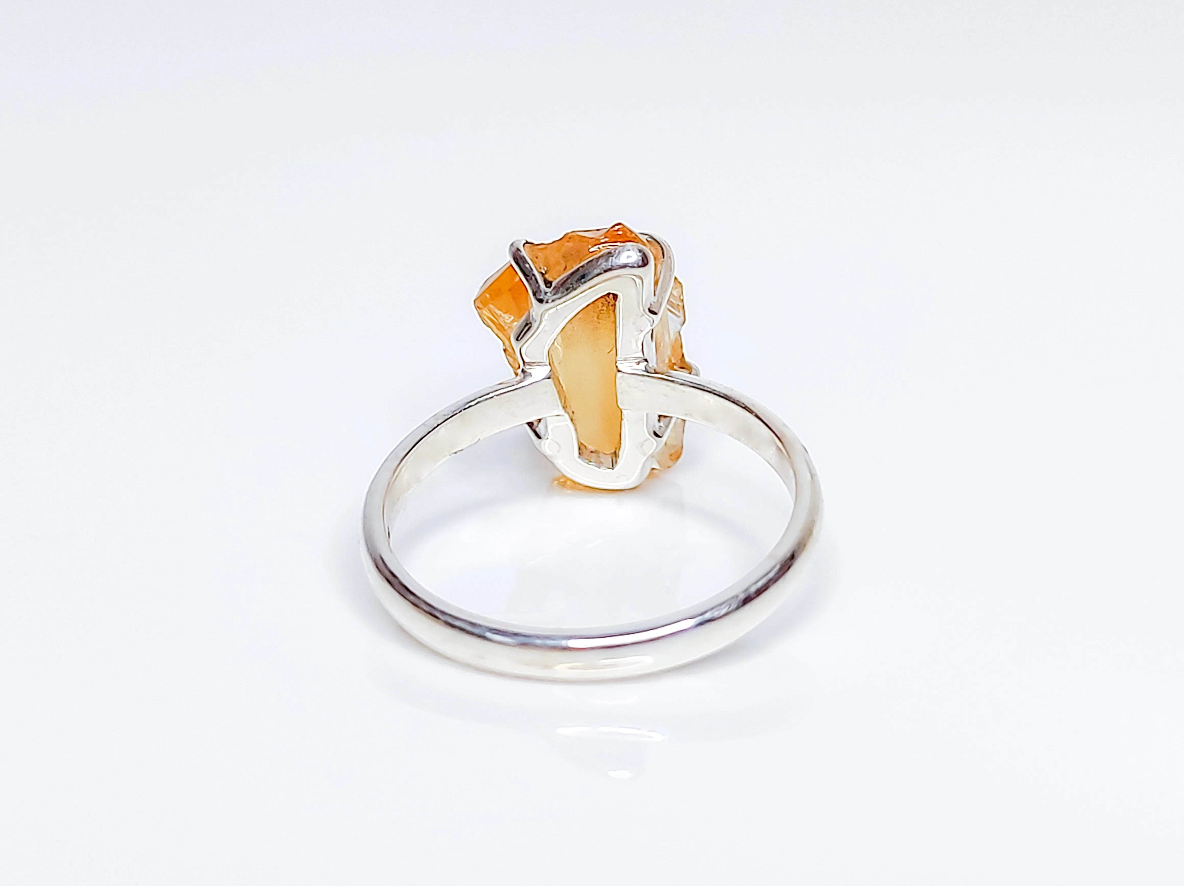 Raw Yellow Sapphire Crystal Birthstone Ring