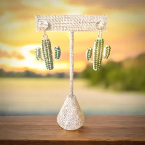 Rhinestone Cacti Earrings