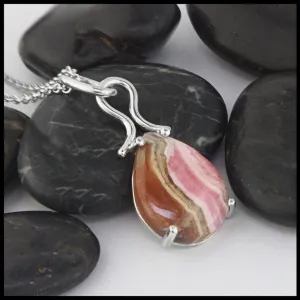 Rhodochrosite Pendant in Silver