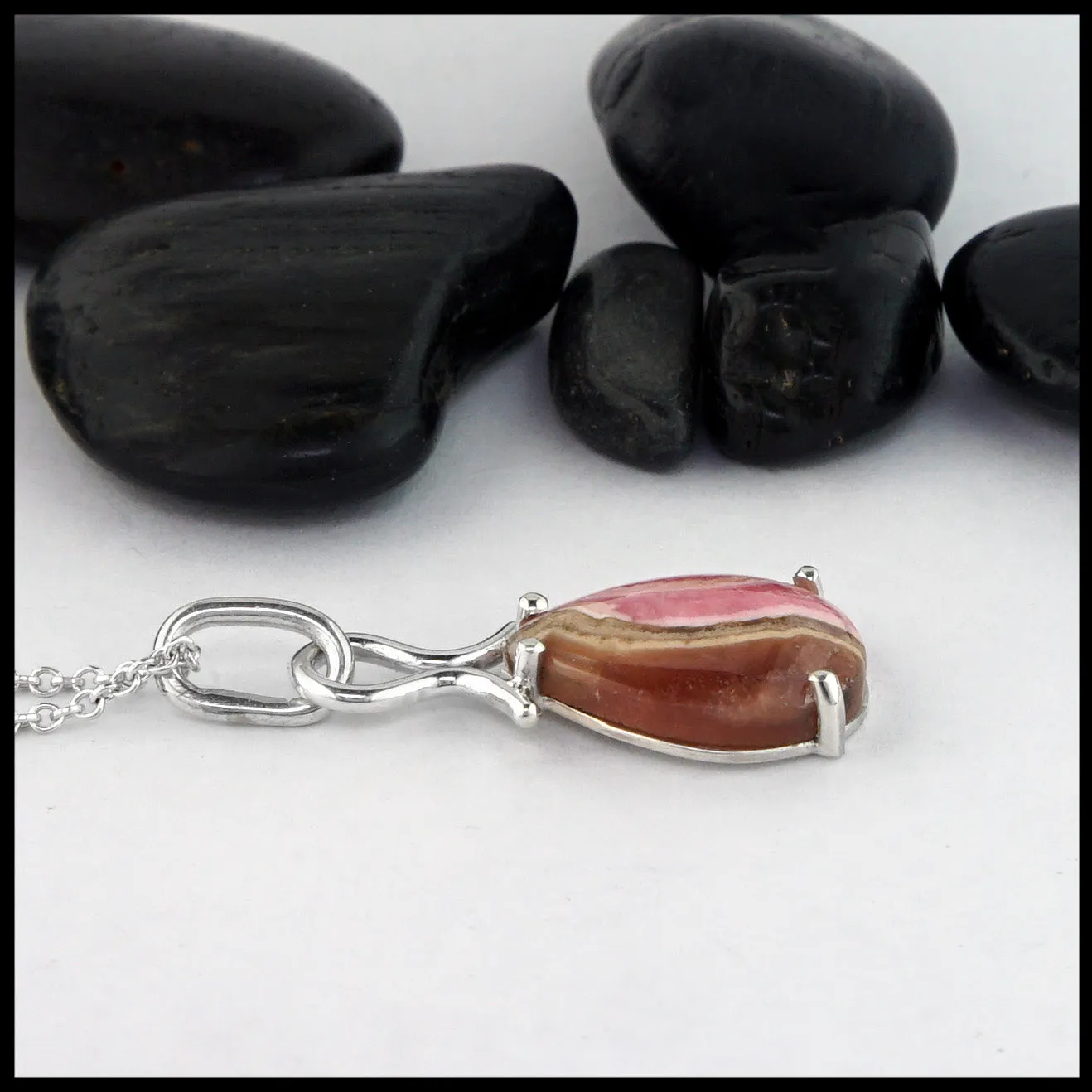 Rhodochrosite Pendant in Silver