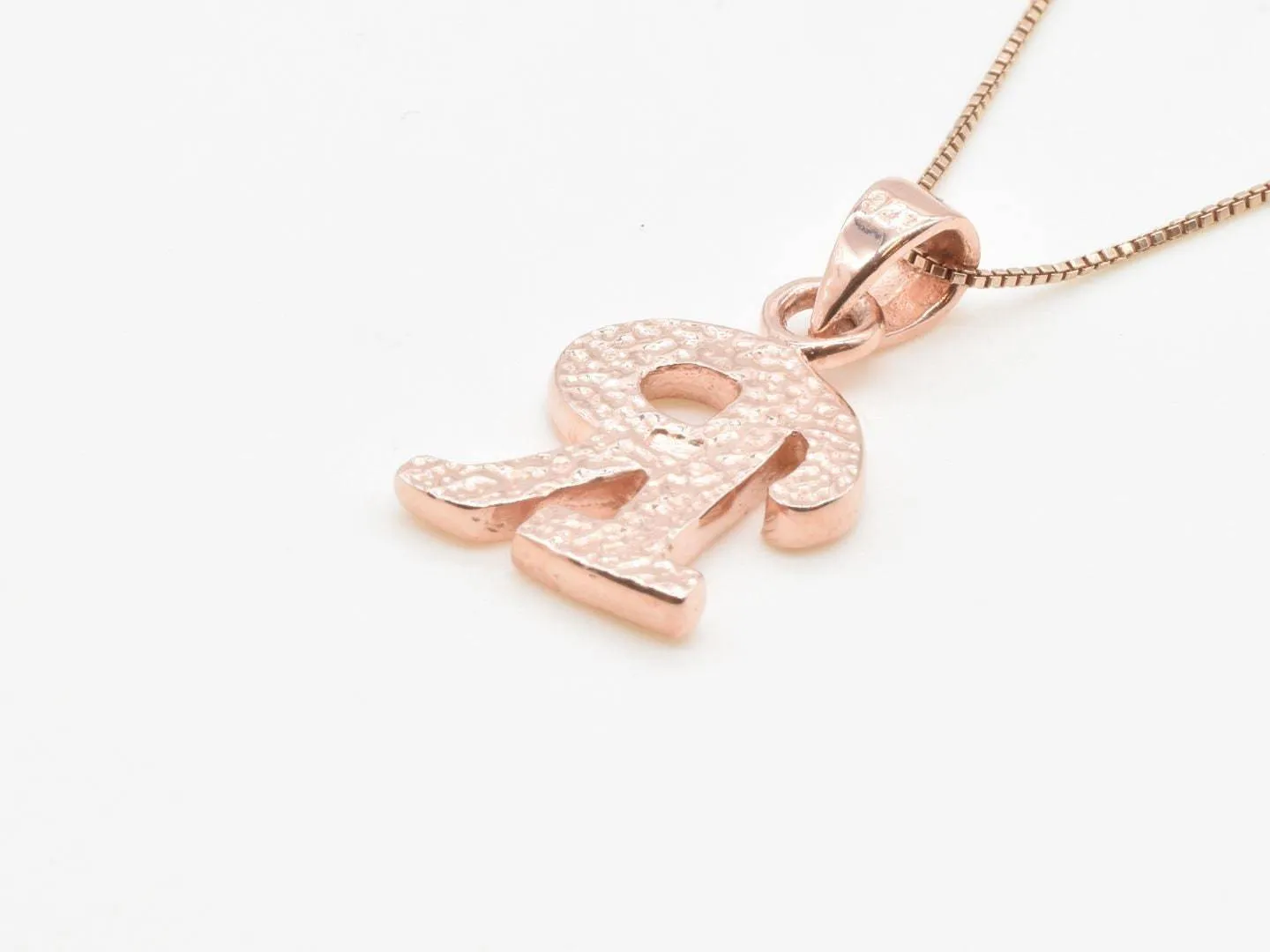 Rose Gold Letter R Pendant - Capital R Necklace - Alphabet Letter Pendant