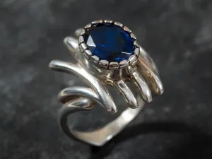 Sapphire Statement Ring - Blue Gemstone Ring - Solitaire Sapphire Ring