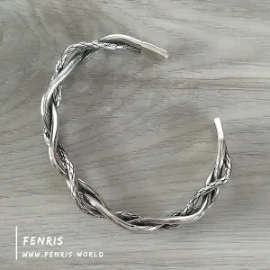 Silver Bracelet Organic Twist Cuff