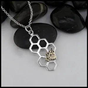 Silver Honey Comb Pendant