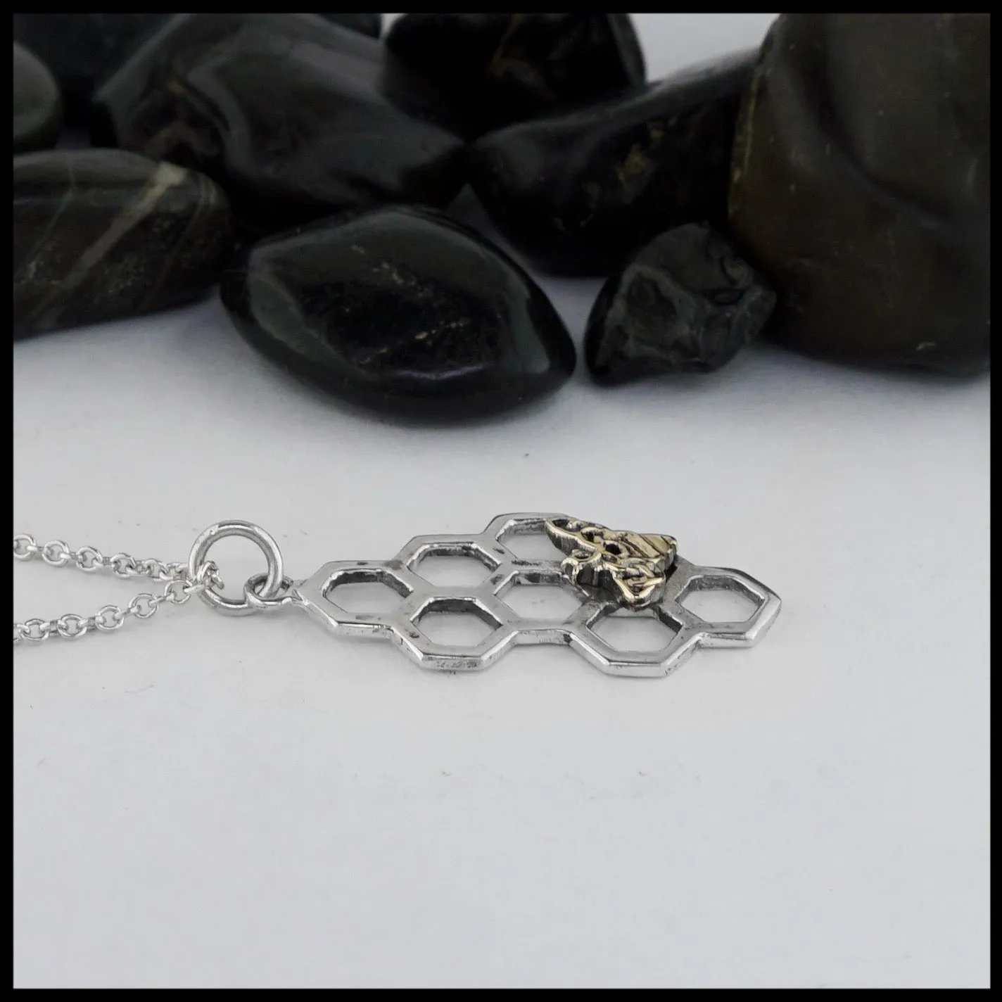 Silver Honey Comb Pendant