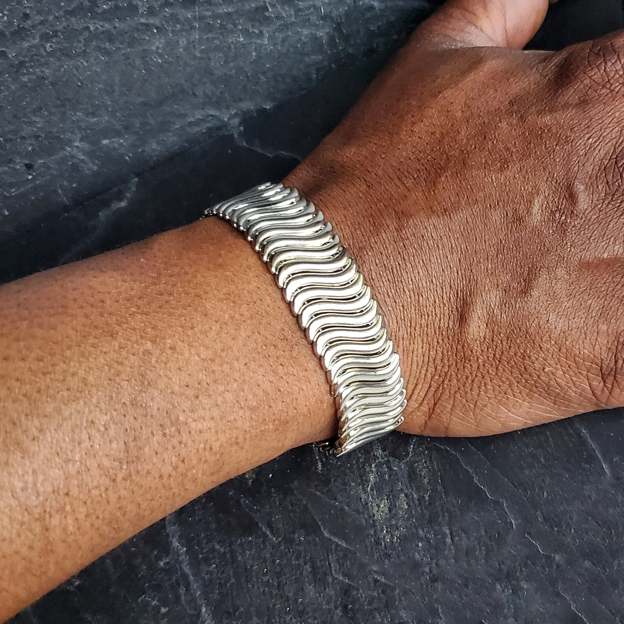 Silver Wave Unisex Bracelet Festival Jewelry