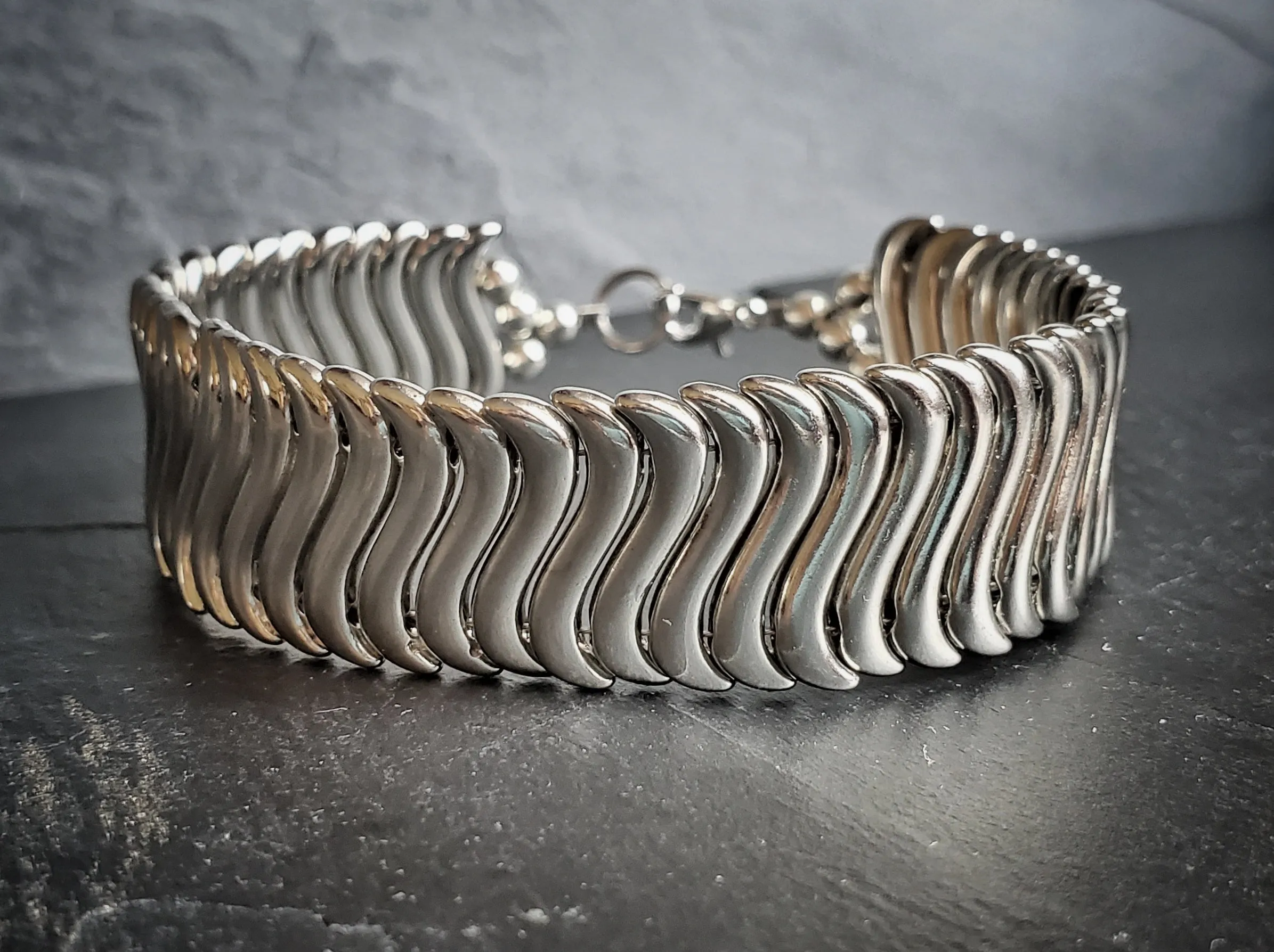 Silver Wave Unisex Bracelet Festival Jewelry