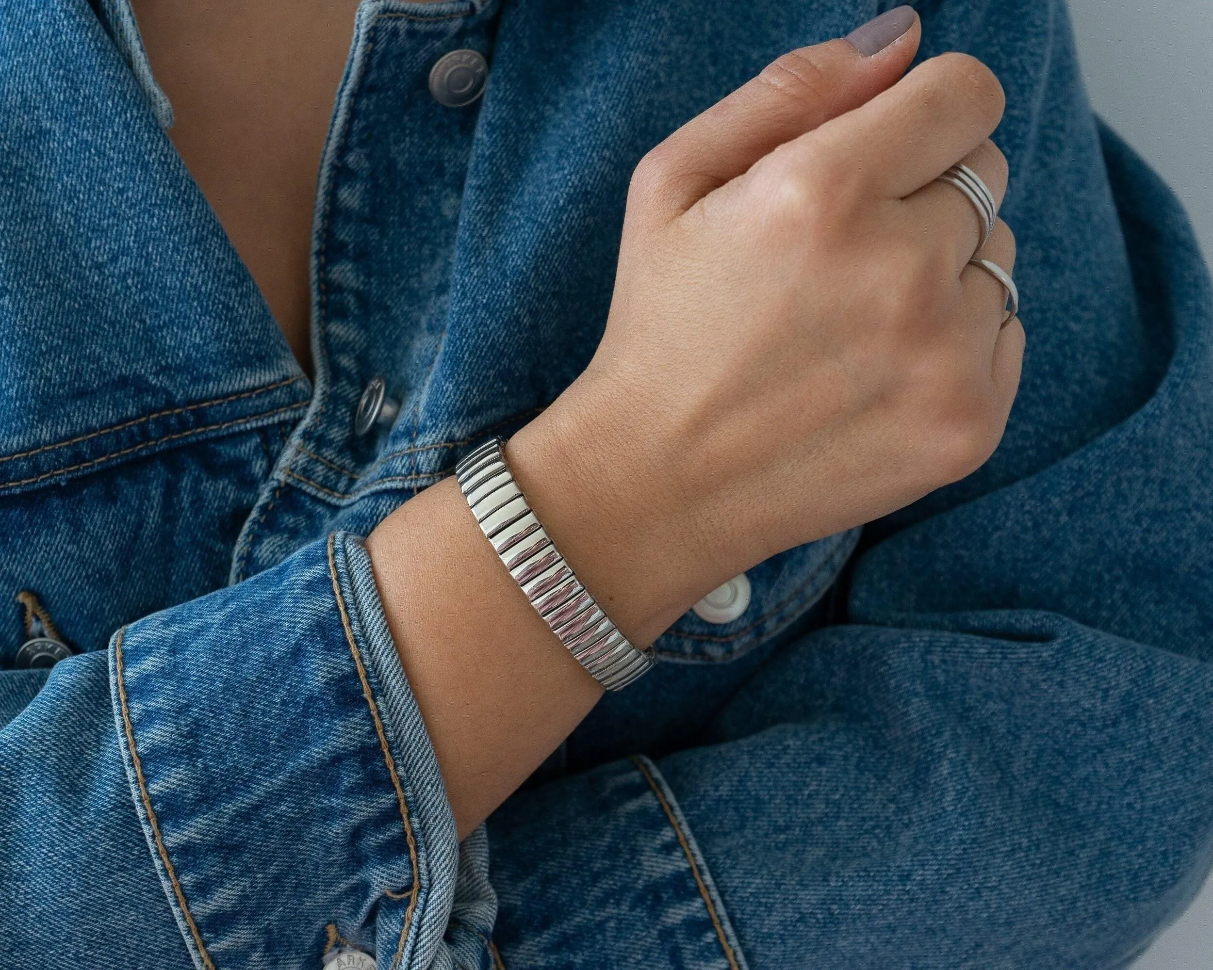 Silver Wristband Bracelet