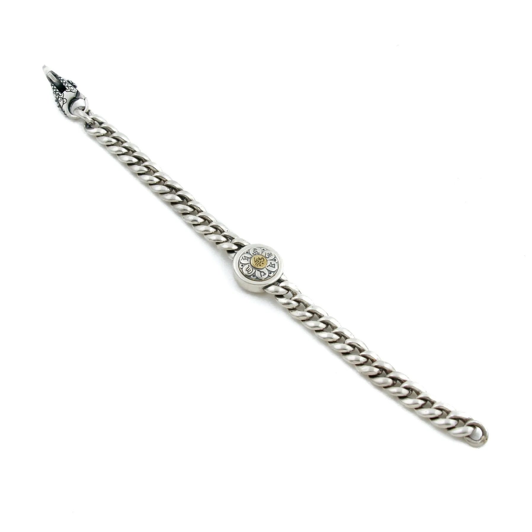 Silver x Brass Spinner Curb Link Bracelet