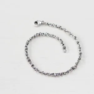 Simple Wire Wrapped Link Chain Bracelet, Sterling Silver