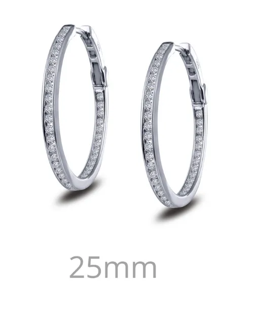 Simulated Diamond Inside Out Hoop Earrings E0250CLP