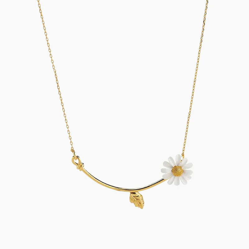 Small Daisy Flower Clavicle Necklace