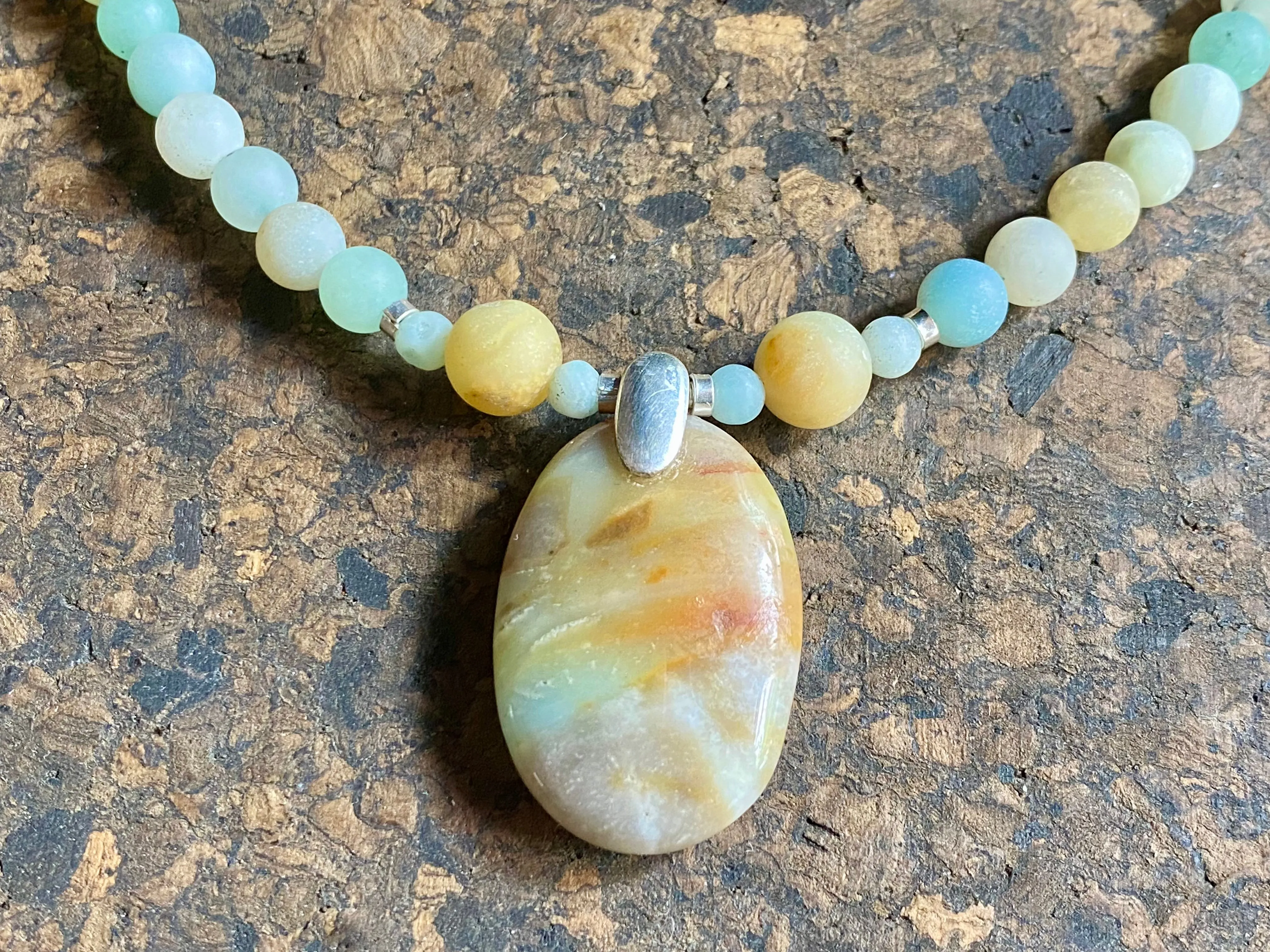 Soft Blue Amazonite Pendant Necklace