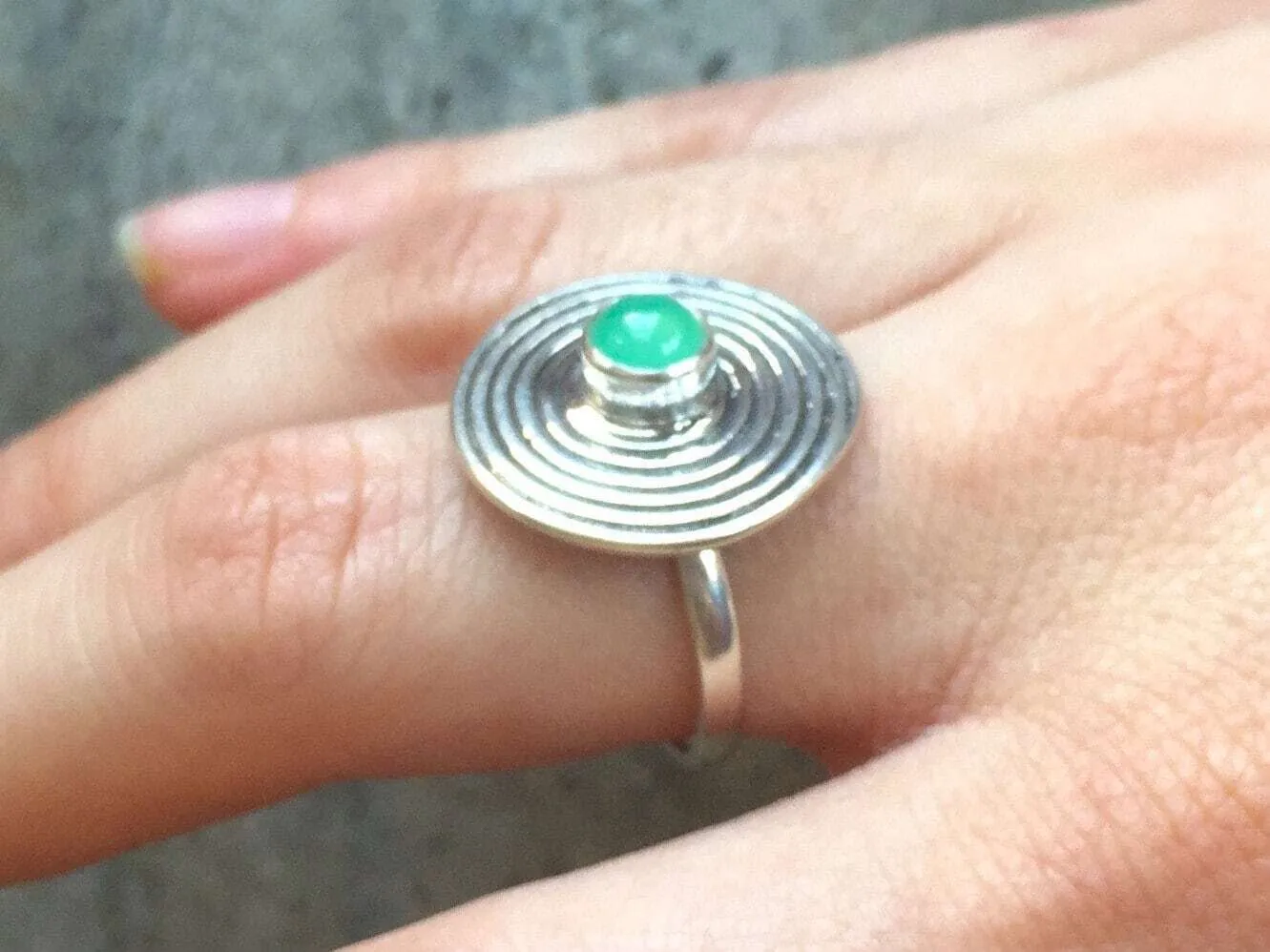 Spiral Chrysoprase Ring - Green Chrysoprase Ring - Chrysoprase Statement Ring