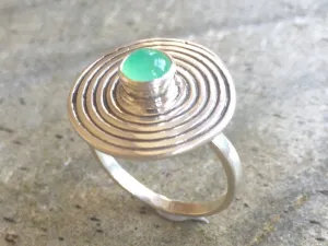 Spiral Chrysoprase Ring - Green Chrysoprase Ring - Chrysoprase Statement Ring