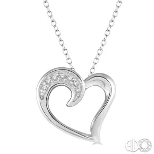 Sterling Silver 0.03ctw Diamond Heart Pendant