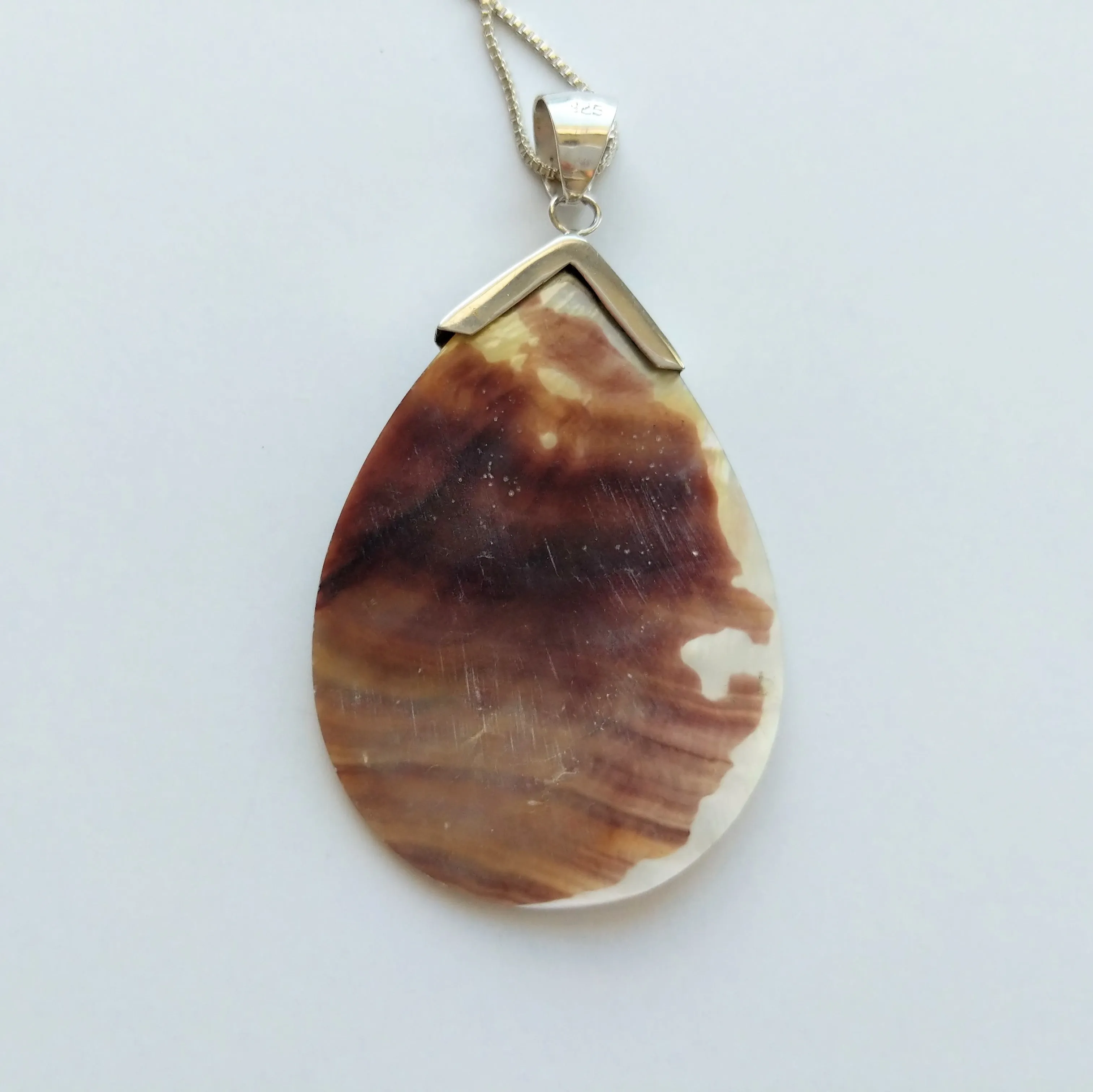 Sterling Silver & Mother of Pearl Pendant Necklace